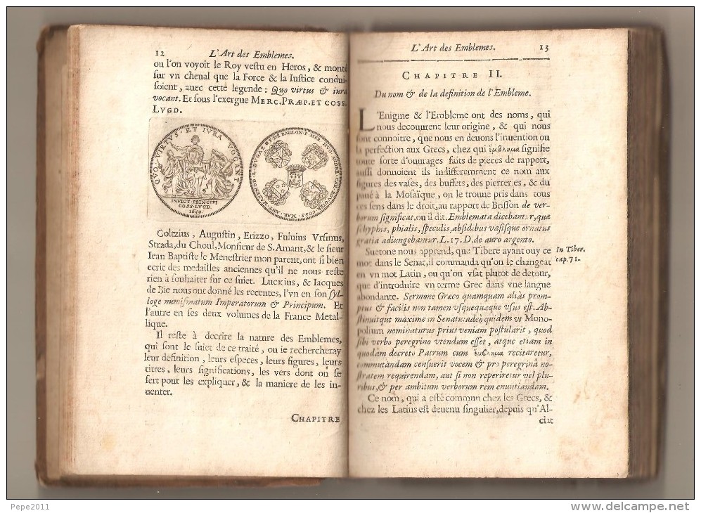 L'ART Des EMBLEMES Par P.C. François Ménetrier  Edition Originale De 1662 - Très Rare - Bis 1700