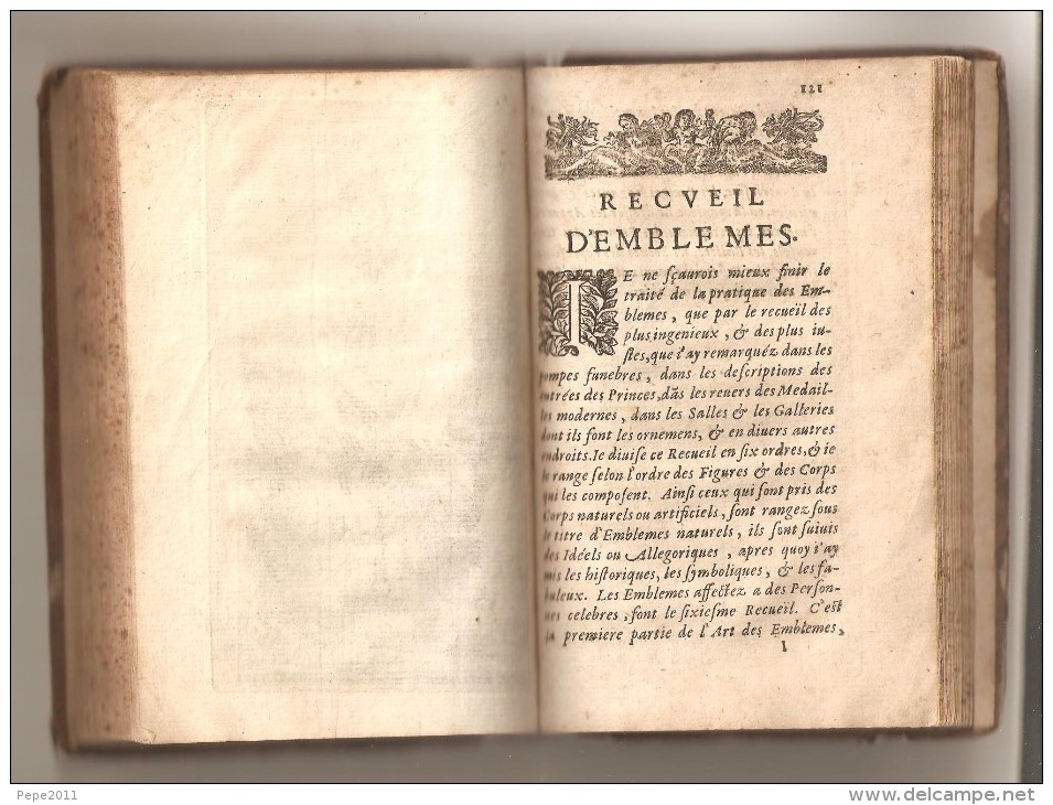 L'ART des EMBLEMES par P.C. François Ménetrier  Edition Originale de 1662 - Très rare