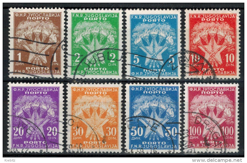 JUGOSLAWIEN 1951 - Porto MiNr: 100-107 Komplett Used - Impuestos