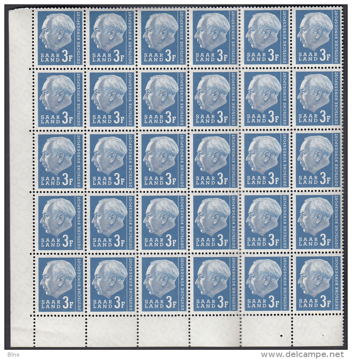 30x Saarland 410 Heuss 3Fr 1957 ** MNH - Neufs