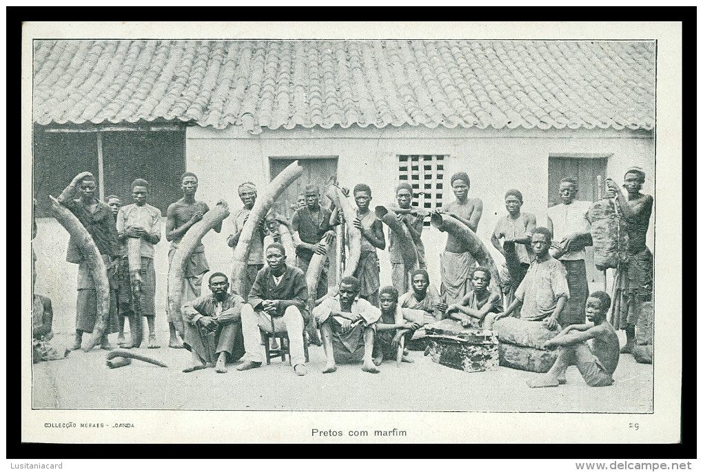AFRICA - ANGOLA -  COSTUMES - Pretos Com Marfim ( Ed. Col. Moraes Nº 29 ) Carte Postale - Angola