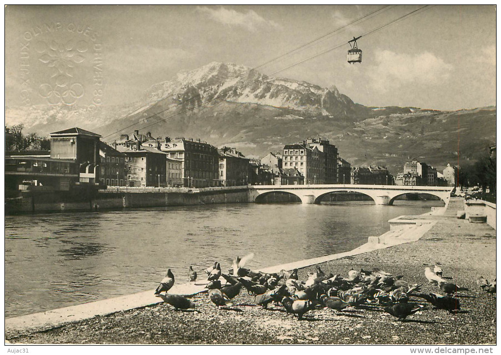 Dép 38 - Pigeons - Jeux Olympiques D'hiver 1968 - Grenoble - Téléférique De La Bastille -Semi Moderne Grand Format- état - Grenoble