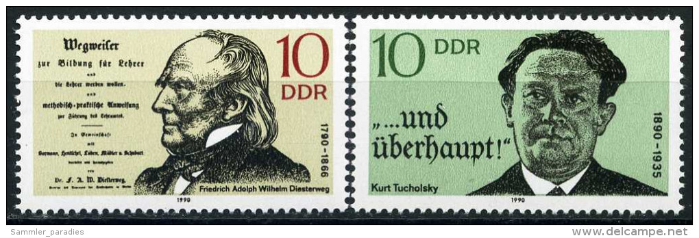 DDR - Mi 3320 / 3321 ✶✶ # - 10-10Pf     Persönlichkeiten XII - Ongebruikt