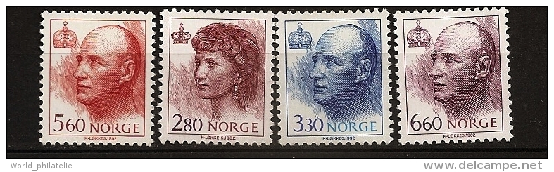 Norvège Norge 1992 N° 1041 / 4 ** Courant, Reine, Sonja, Roi, Harald V, Couronne, Yachting, Jeux Olympiques, Prix Nobel - Nuovi