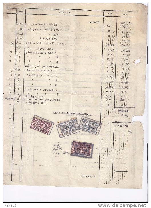 Factuur Chenut Bruxelles - 1925 - 2 Stuks - 1900 – 1949