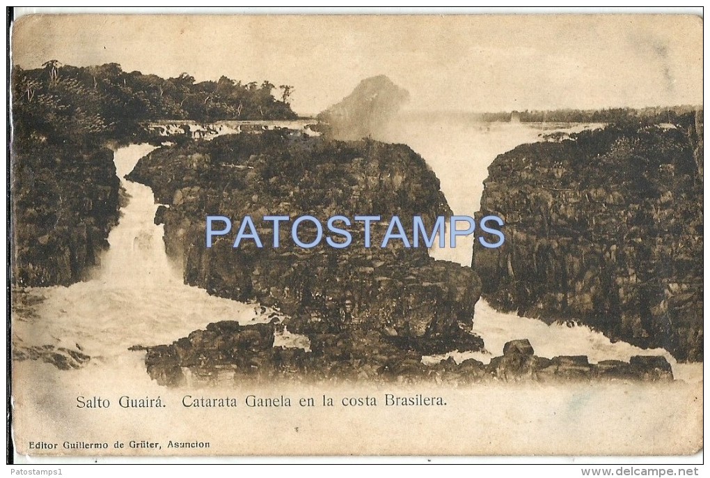 29799 PARAGUAY SALTO GUAIRA Dto CANINDEYU CATARATA GANELA EN LA COSTA BRASILERA BRAZIL SPOTTED POSTAL POSTCARD - Paraguay