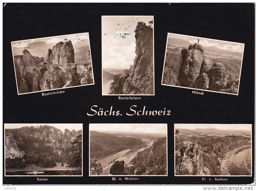 AK Sächsische Schweiz - Bastei - Mönch - Wehlen - Rathen  (21476) - Bastei (sächs. Schweiz)