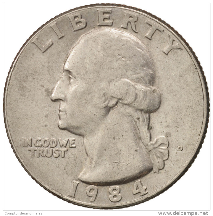 États-Unis, Washington Quarter, Quarter, 1984, U.S. Mint, Denver, TTB+, Copp... - 1932-1998: Washington