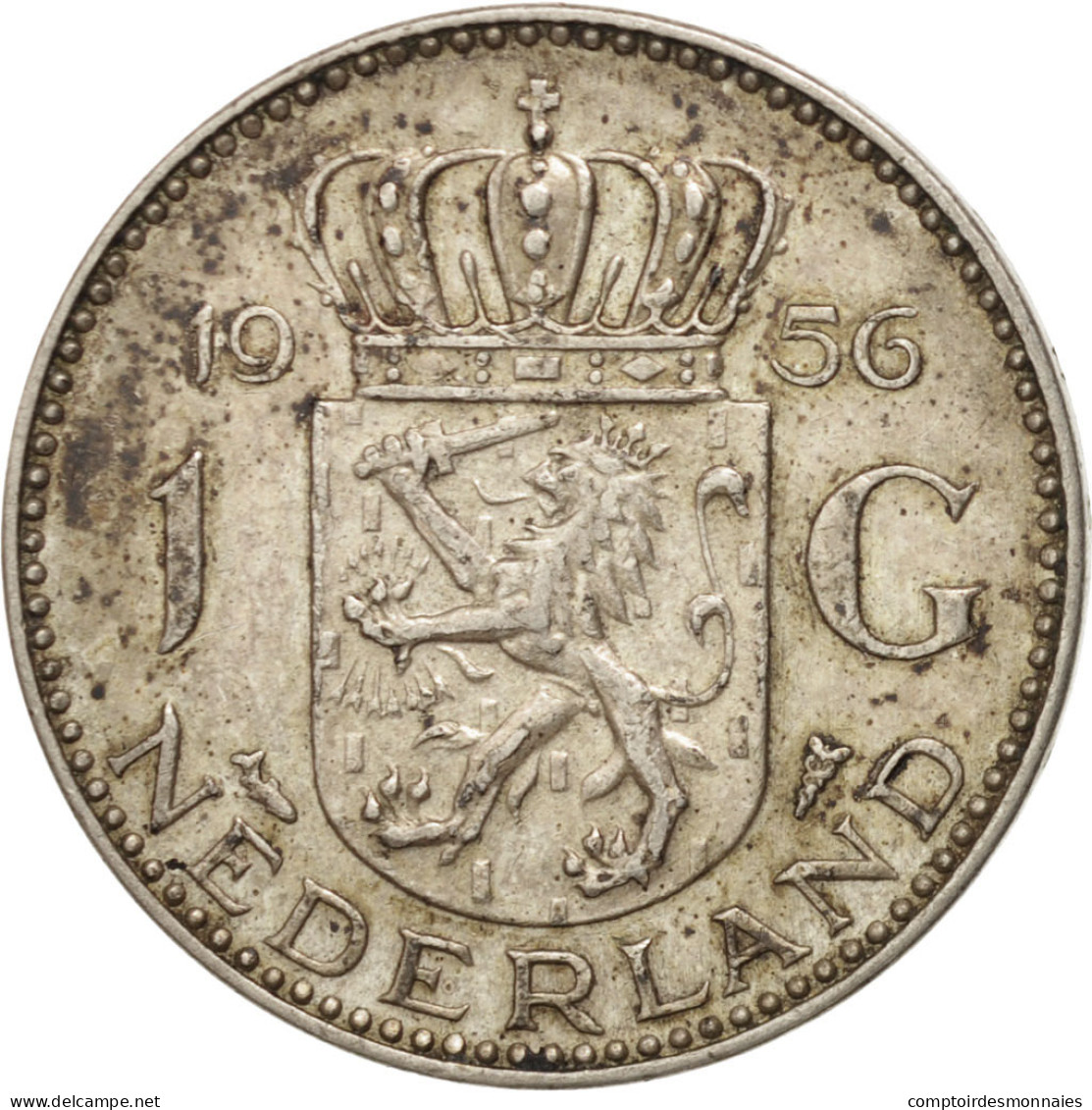 Monnaie, Pays-Bas, Juliana, Gulden, 1956, TTB+, Argent, KM:184 - Monnaies D'or Et D'argent