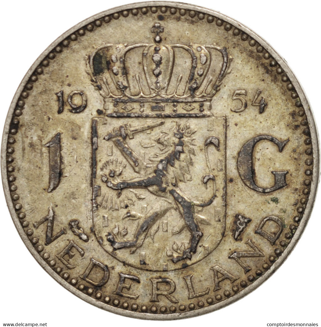 Monnaie, Pays-Bas, Juliana, Gulden, 1954, TTB, Argent, KM:184 - Monnaies D'or Et D'argent