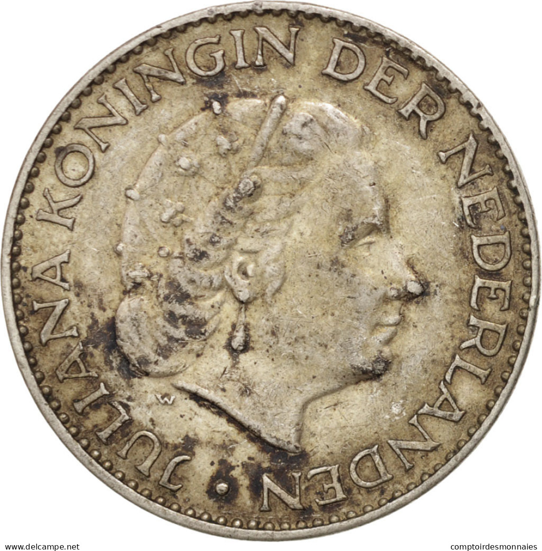 Monnaie, Pays-Bas, Juliana, Gulden, 1955, TTB, Argent, KM:184 - Monnaies D'or Et D'argent