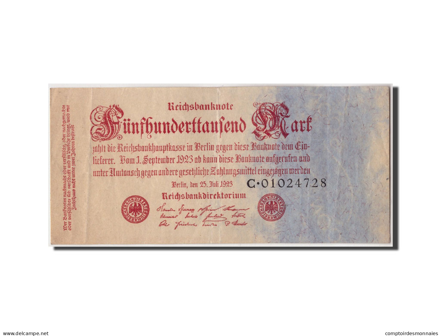 Billet, Allemagne, 500,000 Mark, 1923, 1923-07-25, KM:92, TTB - 500000 Mark