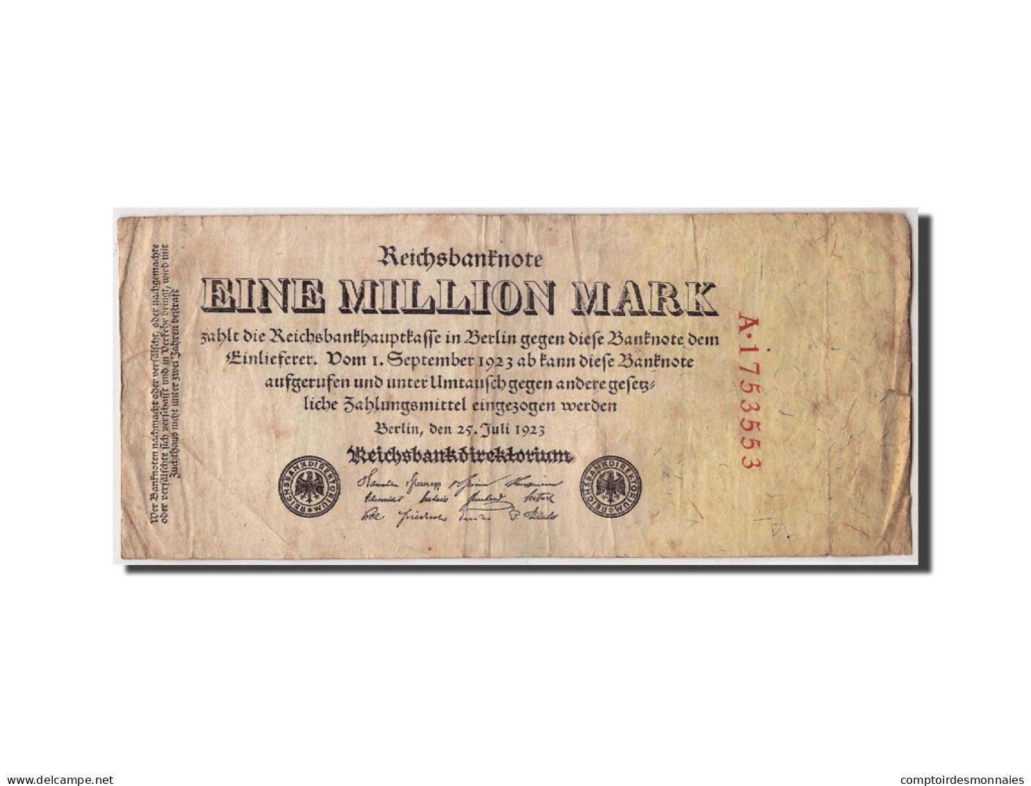 Billet, Allemagne, 1 Million Mark, 1923, 1923-07-25, KM:94, B+ - 1 Mio. Mark