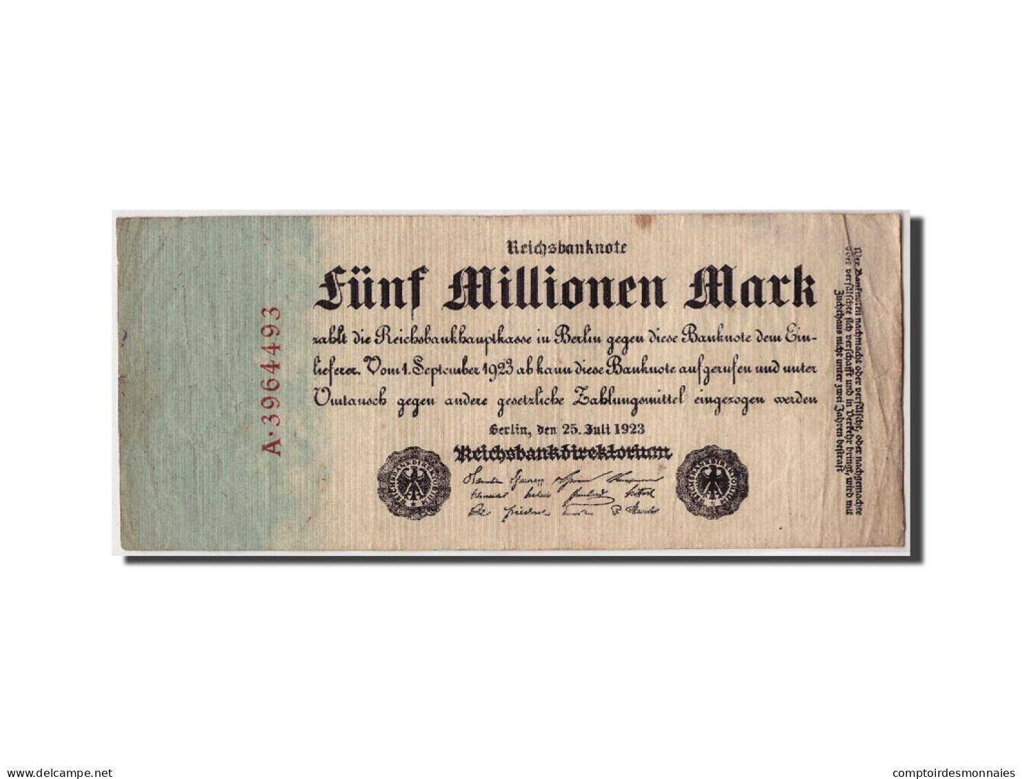 Billet, Allemagne, 5 Millionen Mark, 1923, 1923-07-25, KM:95, TB - 5 Millionen Mark