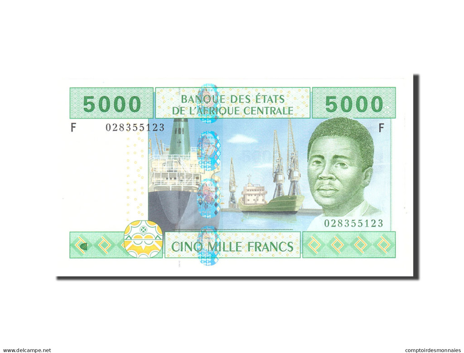 Billet, États De L'Afrique Centrale, 5000 Francs, 2002, Undated, KM:509F, NEUF - États D'Afrique Centrale