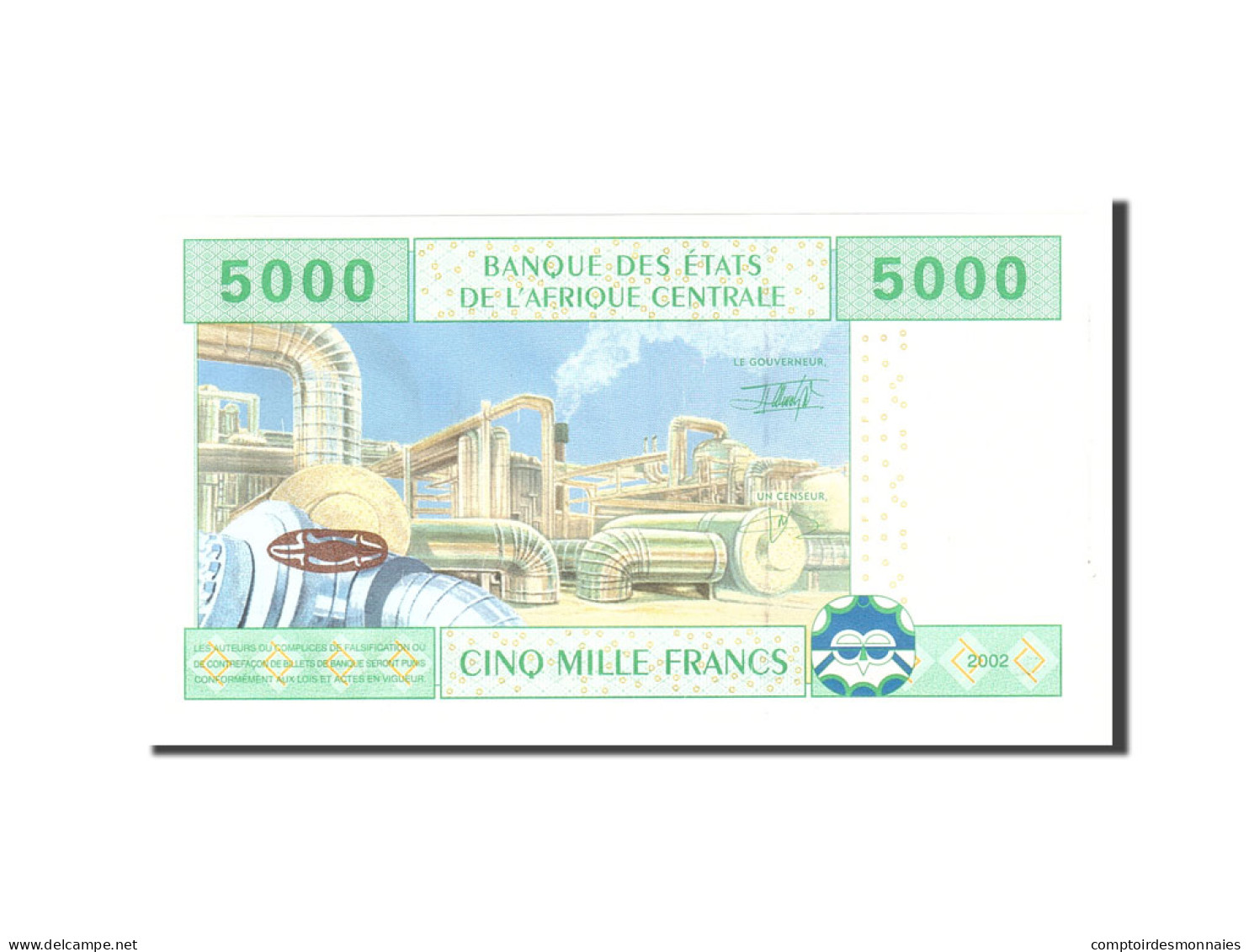 Billet, États De L'Afrique Centrale, 5000 Francs, 2002, Undated, KM:509F, NEUF - États D'Afrique Centrale