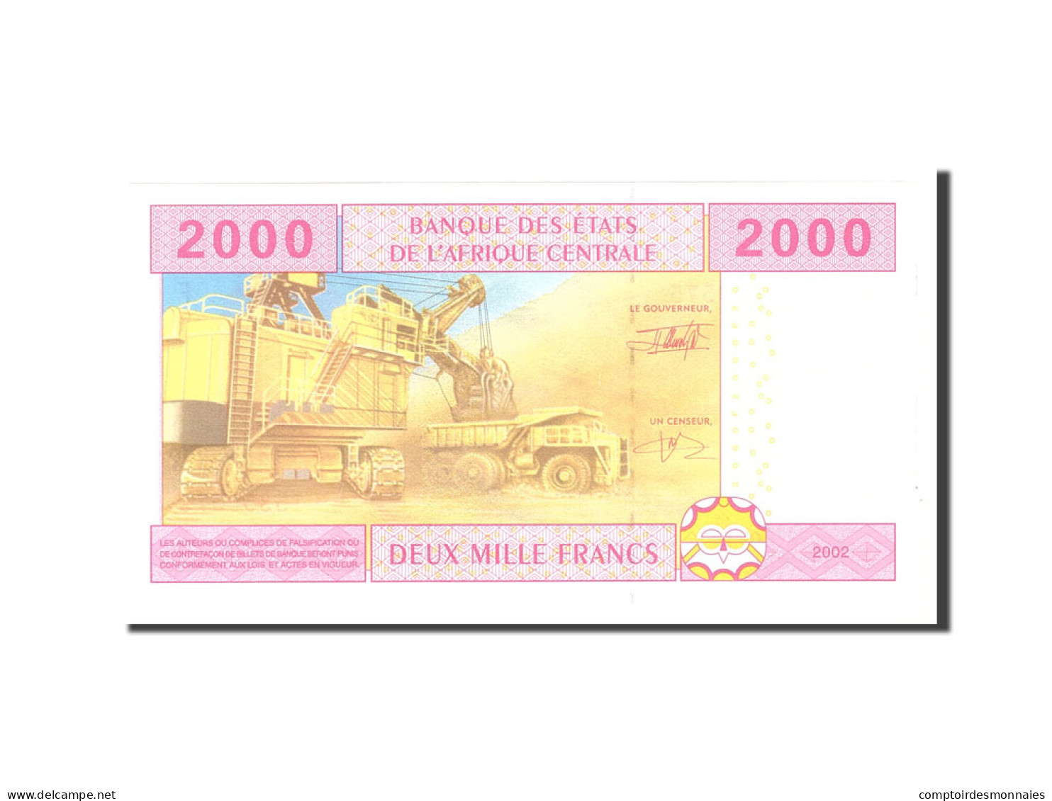 Billet, États De L'Afrique Centrale, 2000 Francs, 2002, Undated, KM:508F, SPL - Central African States