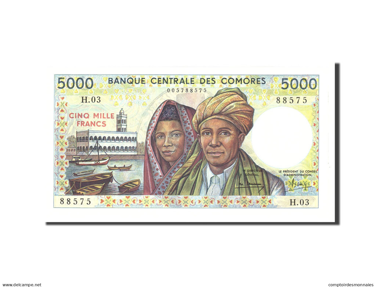 Billet, Comoros, 5000 Francs, 1984, 1984, KM:12a, NEUF - Comoros