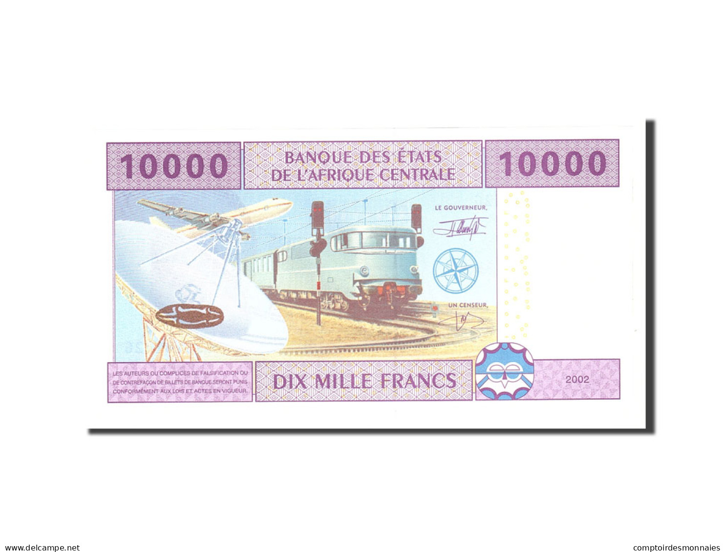 Billet, États De L'Afrique Centrale, 10,000 Francs, 2002, Undated, KM:110T - Stati Centrafricani