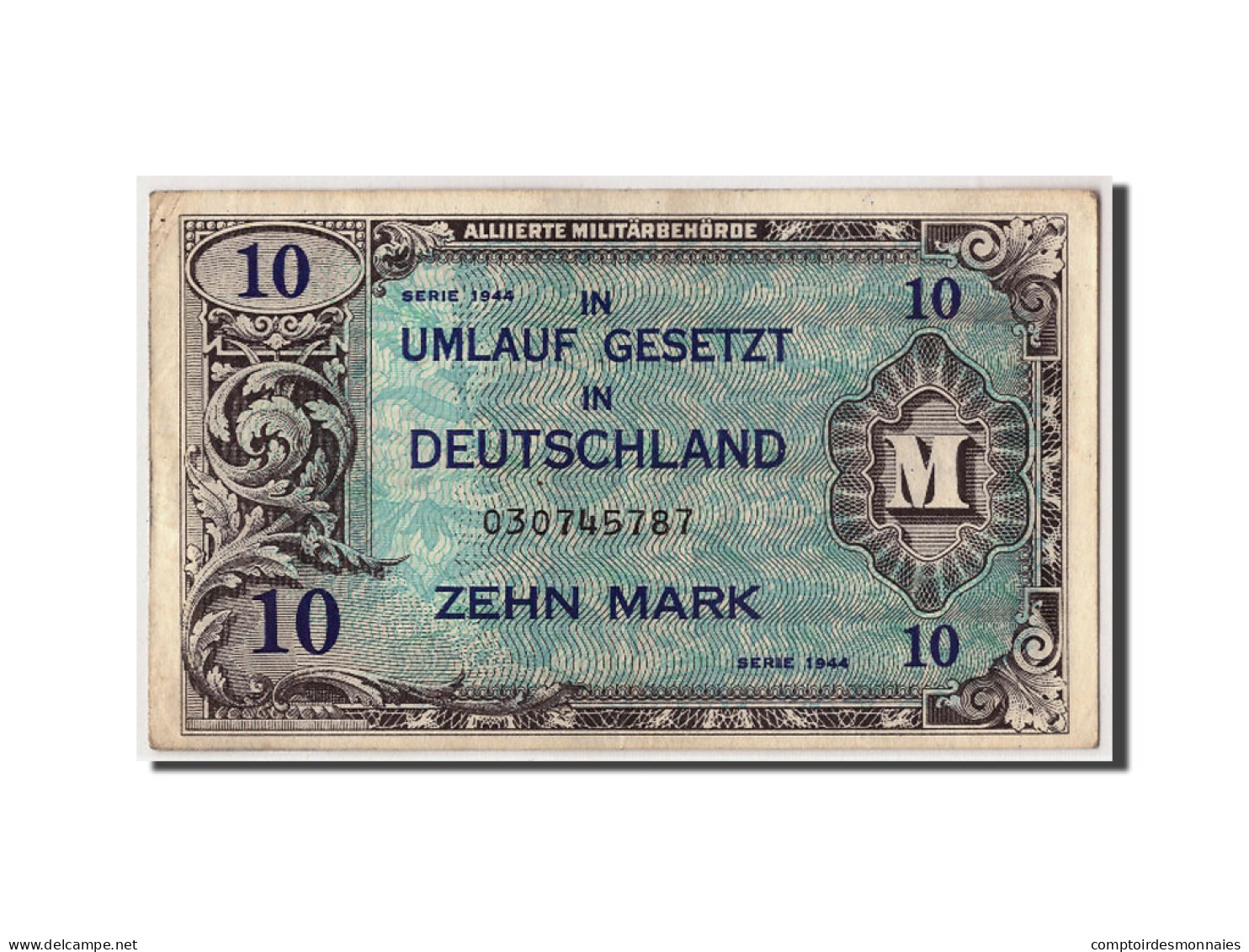 Billet, Allemagne, 10 Mark, 1944, Undated, KM:194a, TB+ - 10 Mark