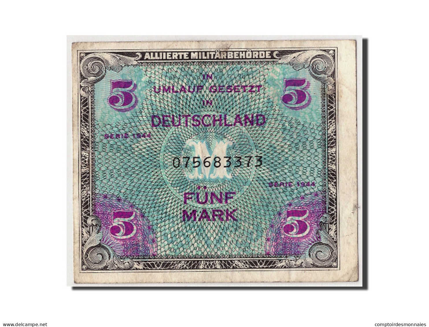 Billet, Allemagne, 5 Mark, 1944, Undated, KM:193a, TB - 5 Mark