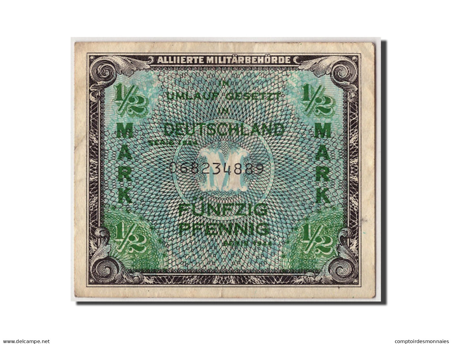 Billet, Allemagne, 1/2 Mark, 1944, Undated, KM:191a, TB+ - 1/2 Mark