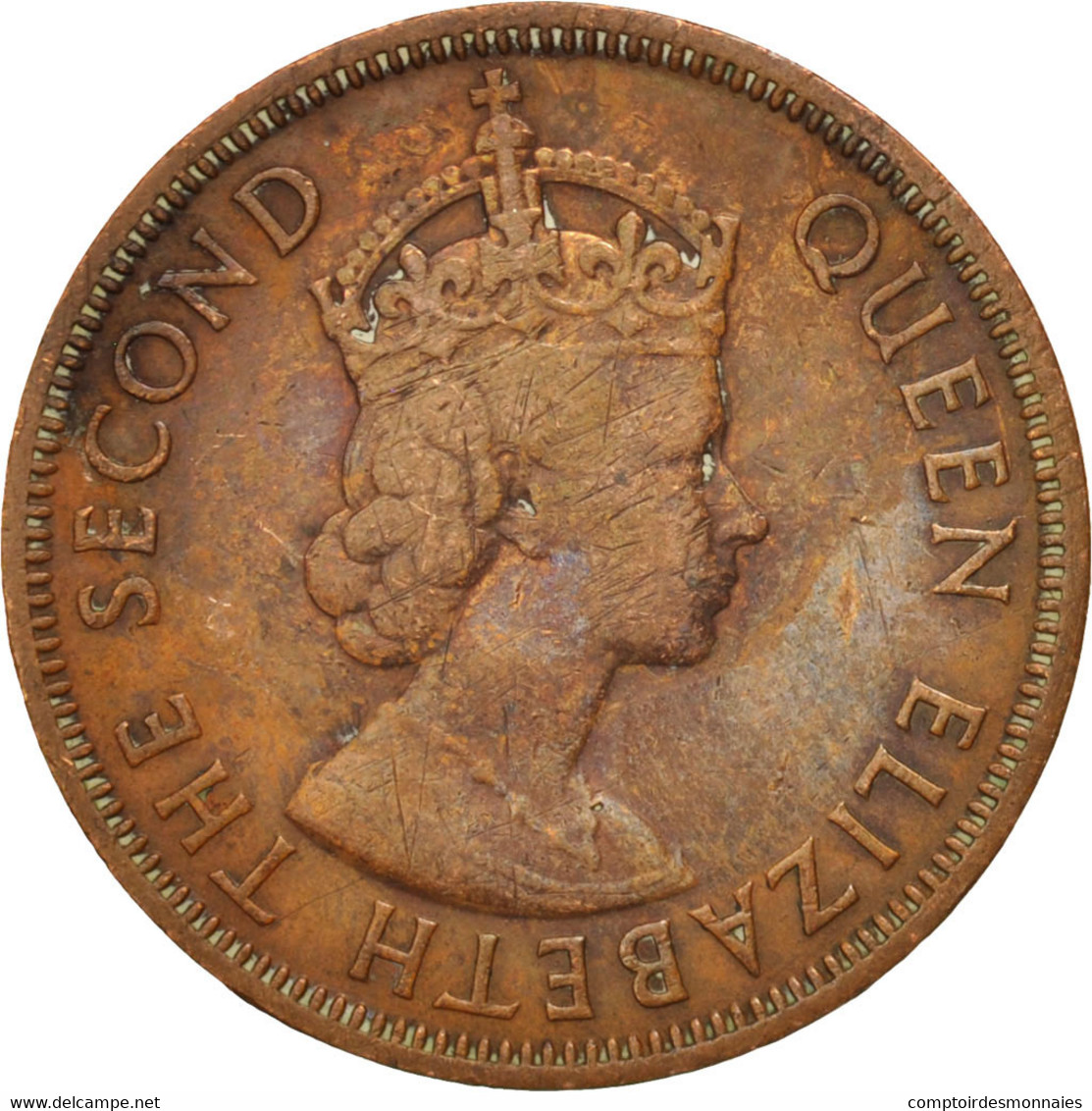 Monnaie, Etats Des Caraibes Orientales, Elizabeth II, Cent, 1960, TB+, Bronze - Territoires Britanniques Des Caraïbes