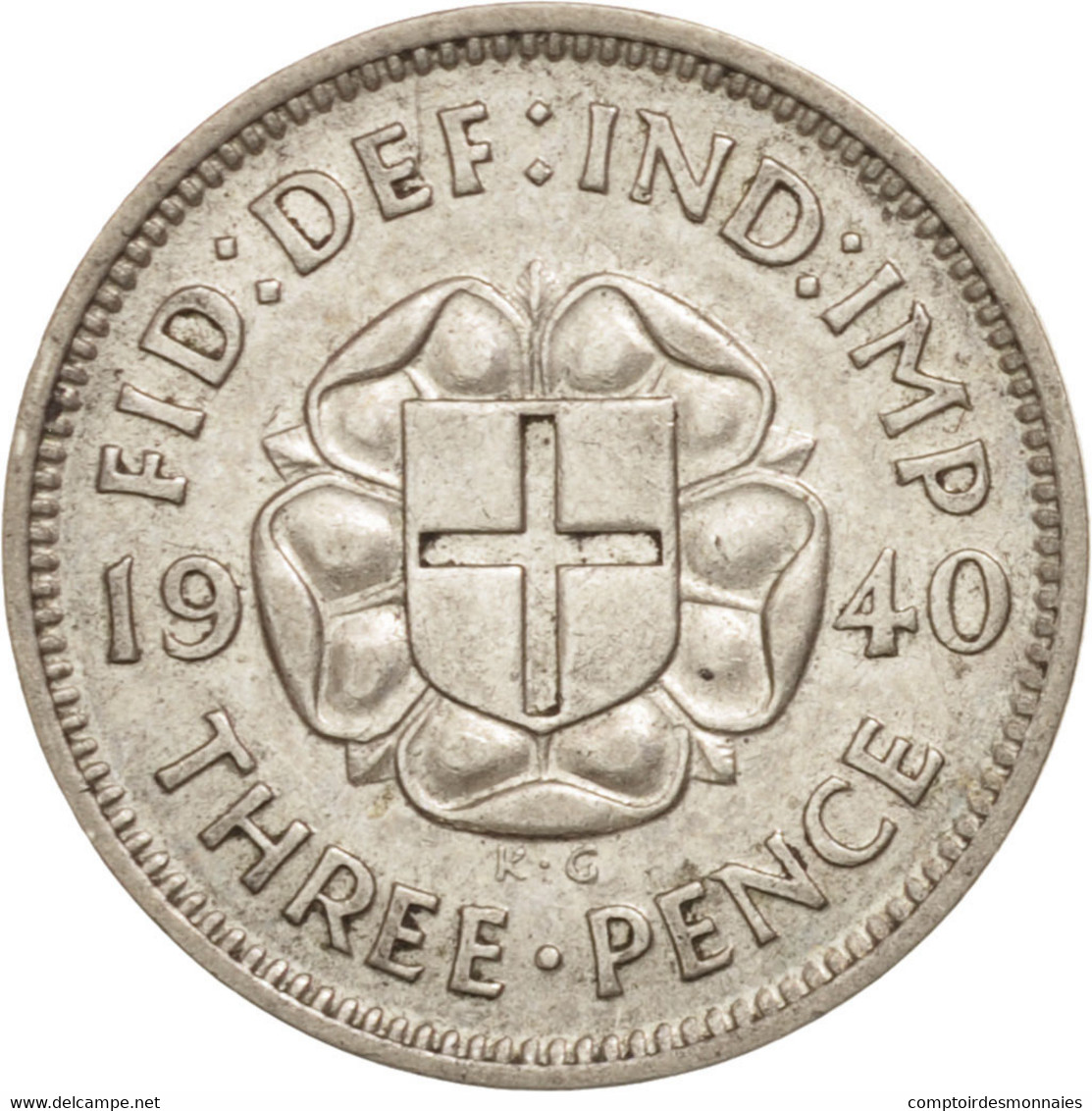 Monnaie, Grande-Bretagne, George VI, 3 Pence, 1940, TTB+, Argent, KM:848 - F. 3 Pence