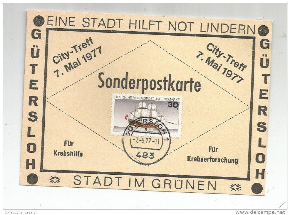 Cp , Allemagne , GÜTERSLOH , City - Treff , 7 Mai 1977 , Stadt Im Grünen , Eine Stadt Hilft Not Lindern , Vierge - Bad Rothenfelde