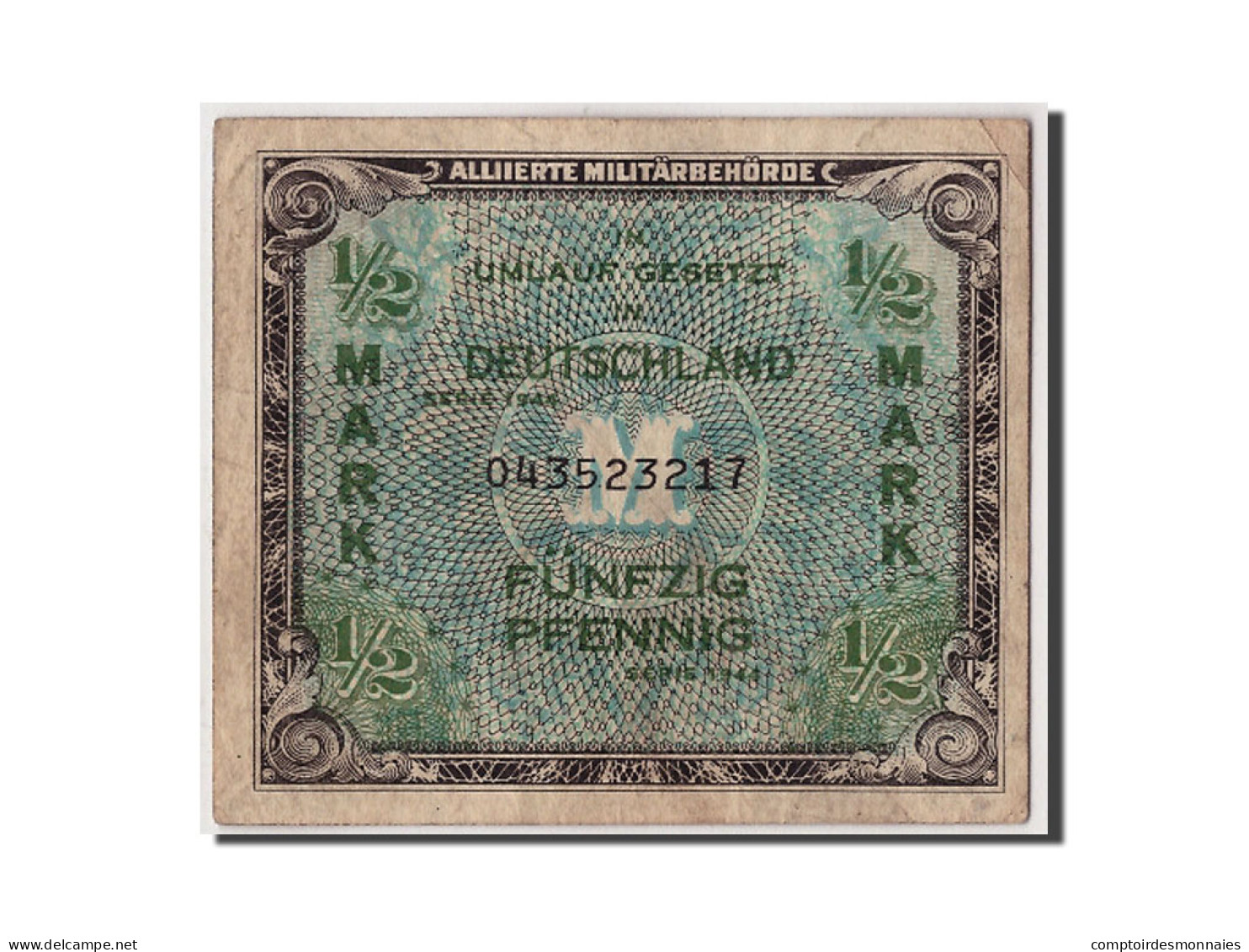 Billet, Allemagne, 1/2 Mark, 1944, Undated, KM:191a, TB - 1/2 Mark