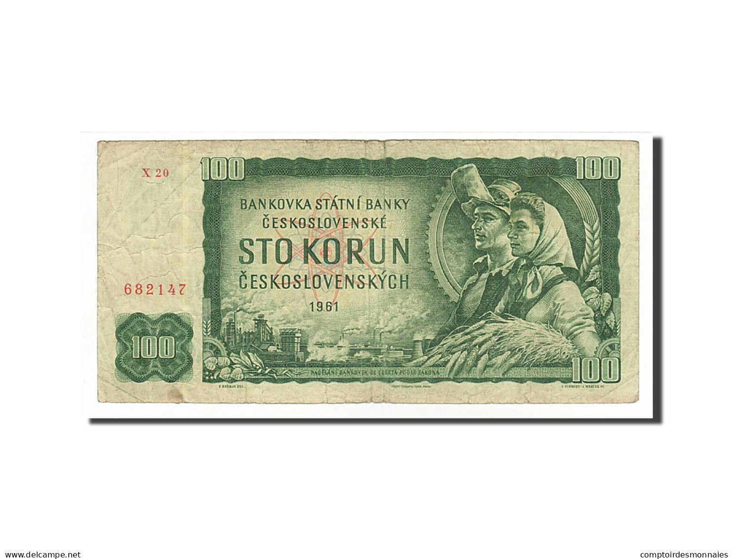 Billet, Tchécoslovaquie, 100 Korun, 1961, 1961, KM:91b, TB - Tchécoslovaquie