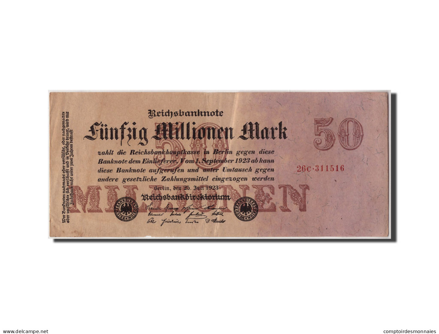 Billet, Allemagne, 50 Millionen Mark, 1923, 1923-07-25, KM:98b, TB+ - 50 Miljoen Mark