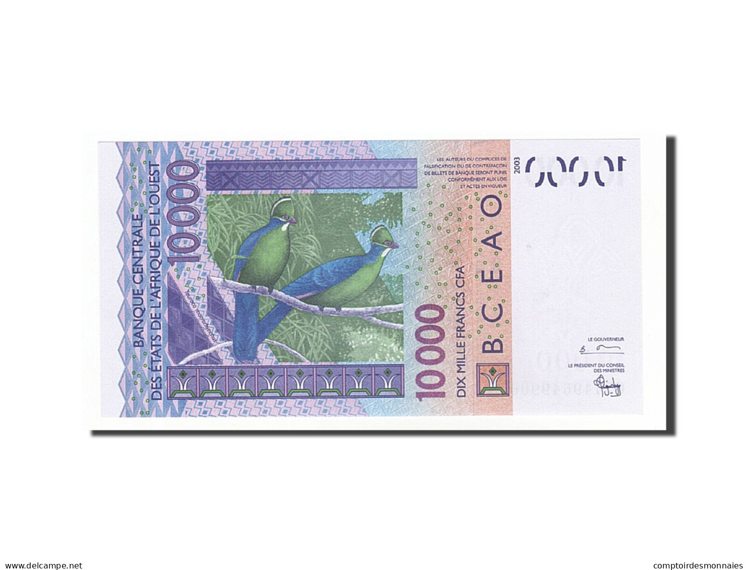 Billet, West African States, 10,000 Francs, 2003, 2003, KM:918Sa, NEUF - États D'Afrique De L'Ouest