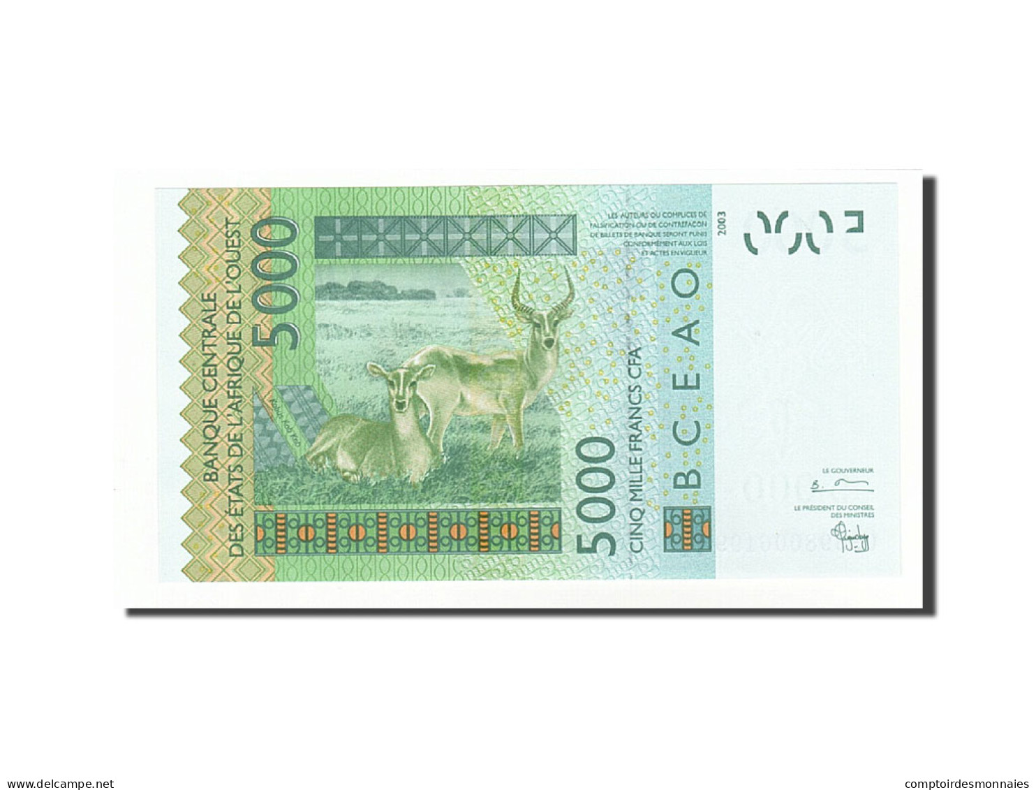 Billet, West African States, 5000 Francs, 2003, 2003, KM:717Ka, NEUF - États D'Afrique De L'Ouest