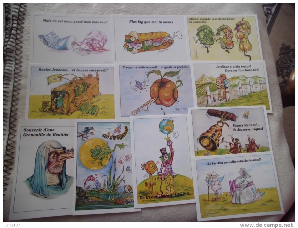 LOT DE 11 CARTES ..ILLUSTRATIONS HUMORISTIQUES ..H.BALAVOINE - 5 - 99 Cartes