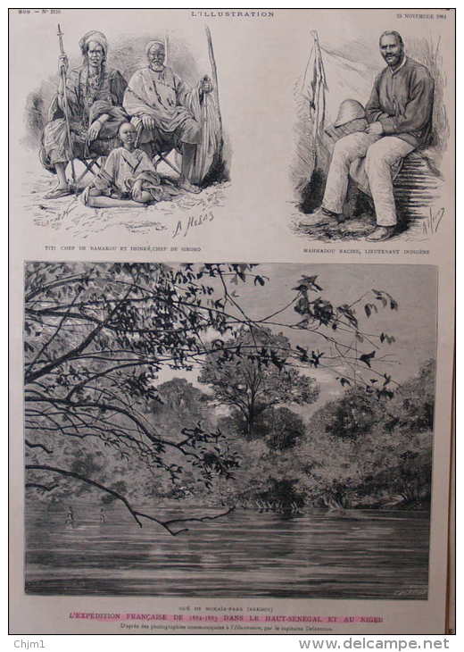 L'expédition Francaise Dans Le Haut-Sénégal Et Au Niger - Titi, Chef De Bamakou Et Dionké, Chef  - Page Original - 1883 - Documents Historiques