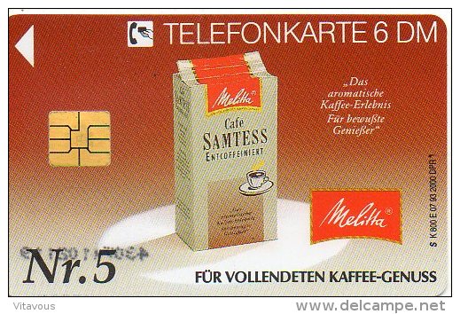 Café N°5 Coffee Melita Télécarte 2000 Exemplaires K800E Allemagne Phonecard Telefonkarte B 63 - K-Series : Customers Sets