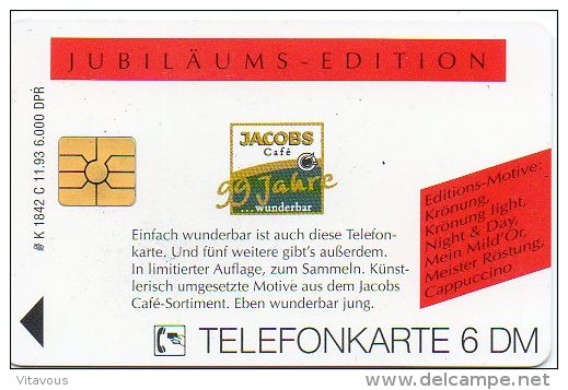 Café Coffee Jacobs Télécarte 6000 Exemplaires K1876C  Phonecard Telefonkarte B - K-Series : Customers Sets