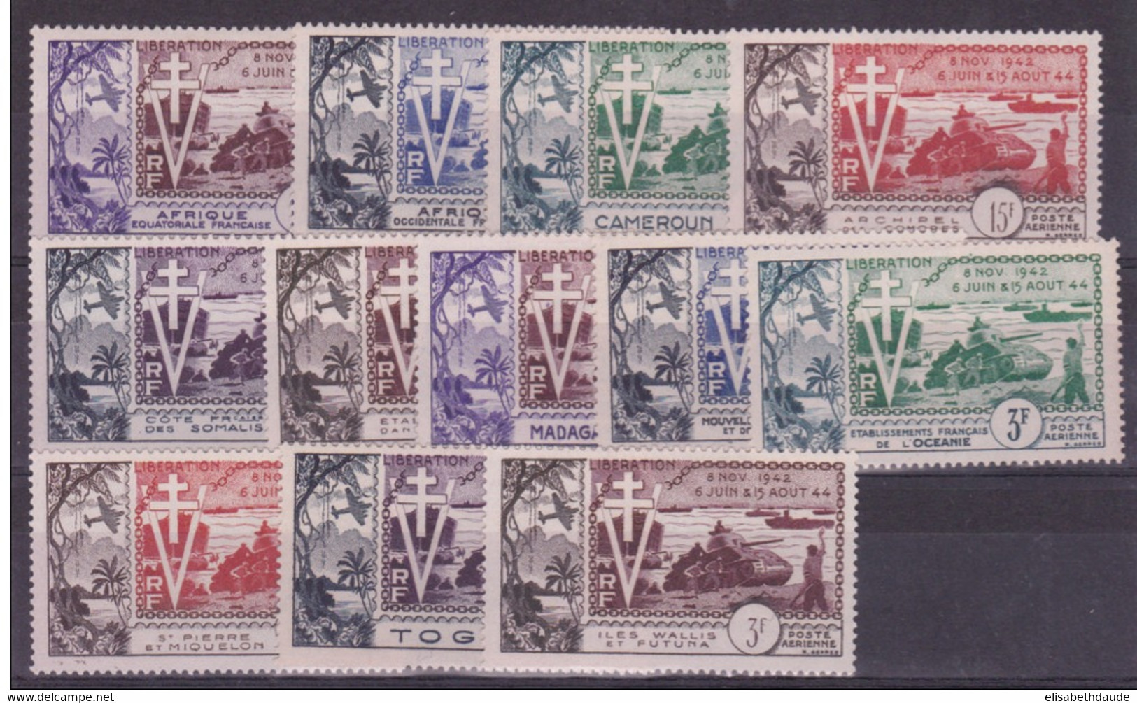 SERIES COLONIALES - LIBERATION 1954 * MLH - COTE 2022 = 165 EUR - 1954 10e Anniversaire De La Libération