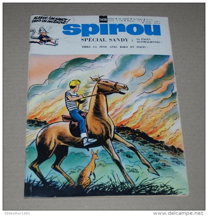 Spirou N° 1656 De 1970 Couverture Lambil Avec MR Et Le Poster Sandy Et Hoppy - Spirou Magazine