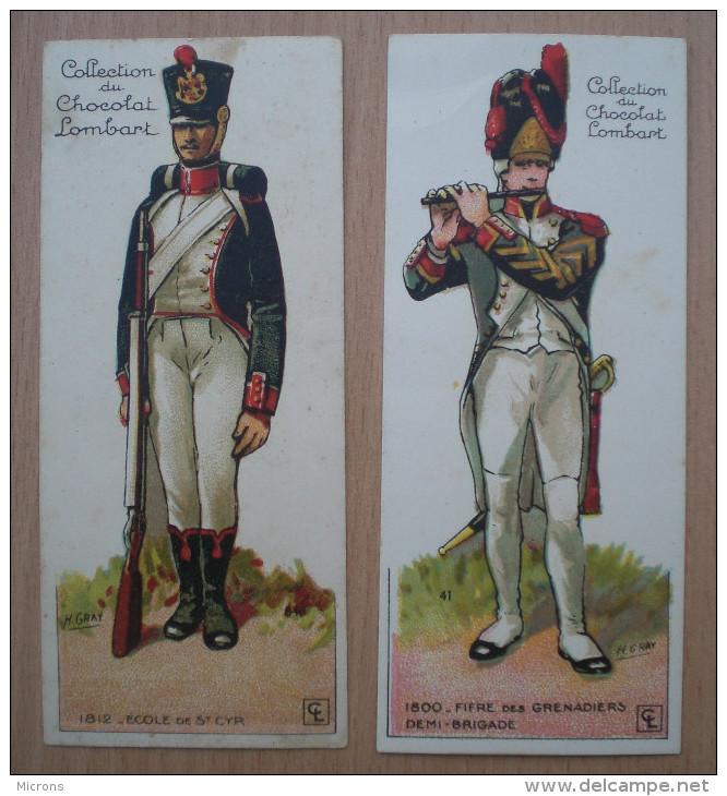 5 CHROMOS GLOIRES & COSTUMES MILITAIRES EDITE PAR LE CHOCOLAT LOMBART - Lombart