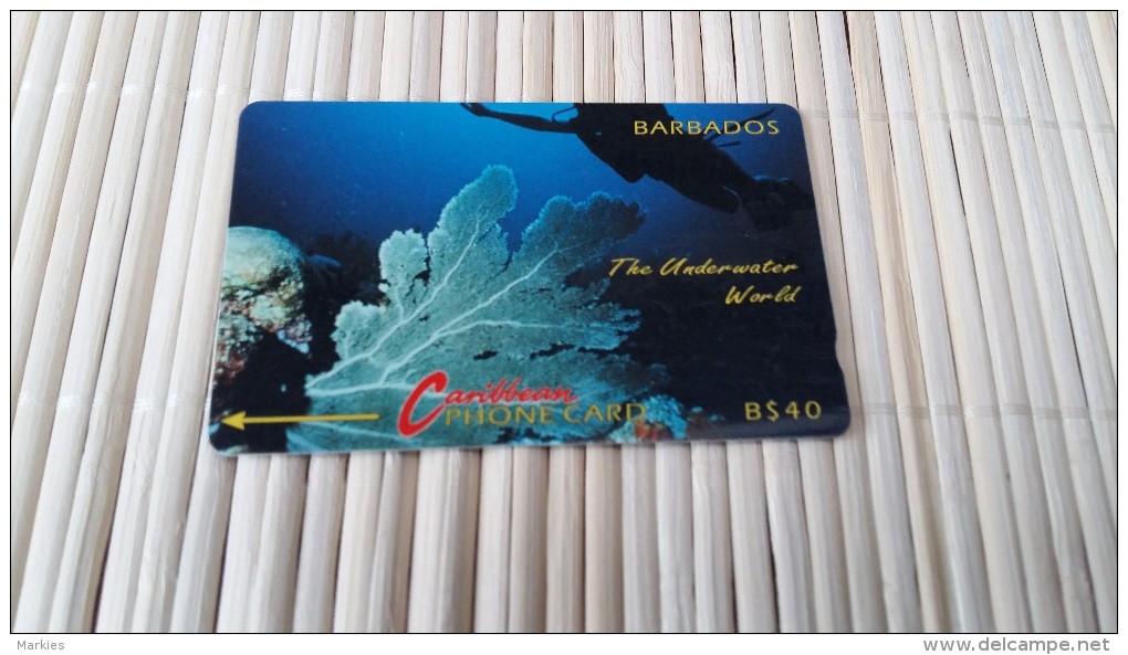 Phonecard Barbados Number 5 CBDC Underwater  Diving  40 $Used Rare - Barbades