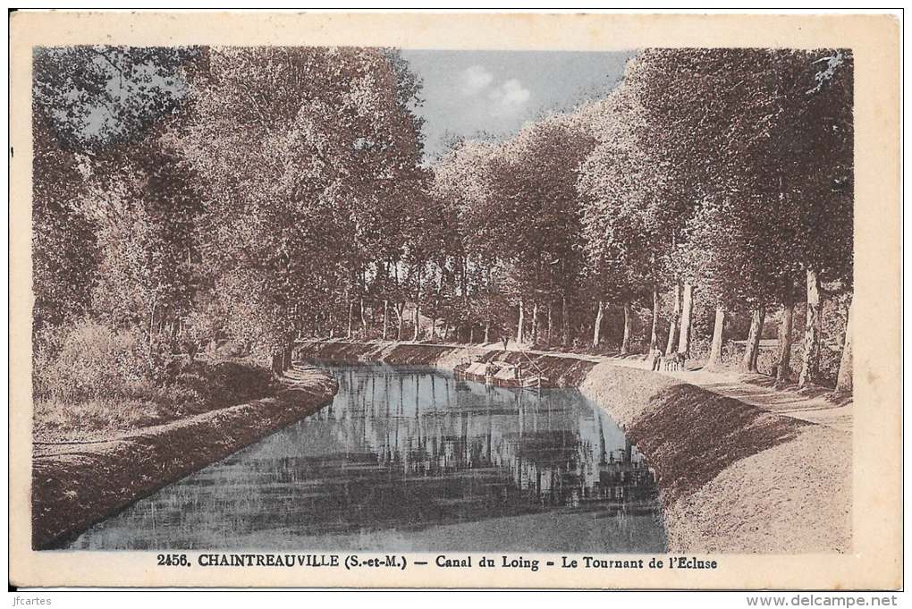 77 - CHAINTREAUVILLE(Commune De St Pierre Les Nemours) - Canal Du Loing - Le Tournant De L'Ecluse - Saint Pierre Les Nemours