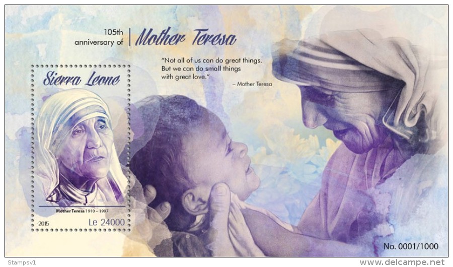Sierra Leone. 2015 Mother Teresa. (608b) - Mère Teresa
