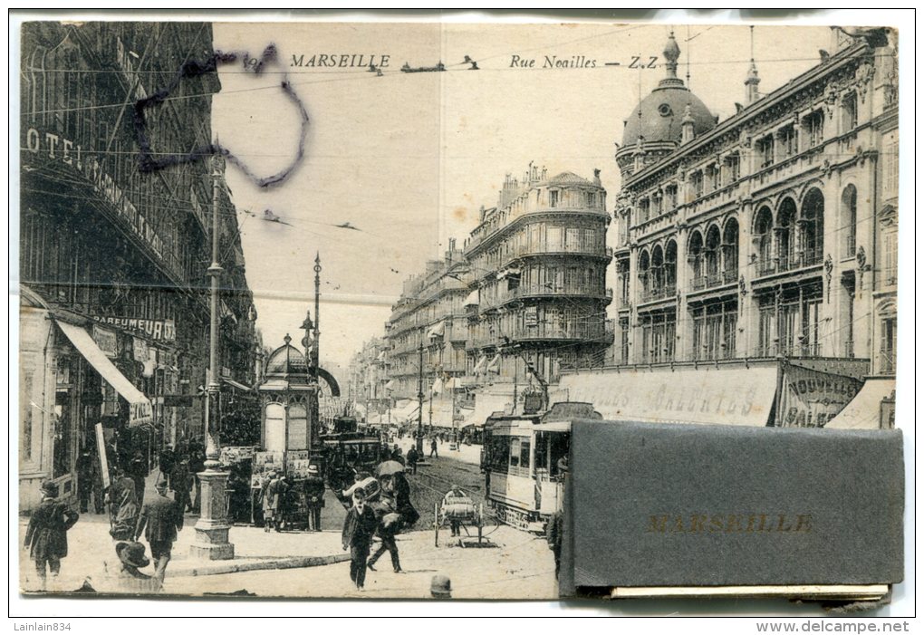 59 - MARSEILLE - Rue Noailles, Rare Avec 10 Mini Cartes Dépliantes De Marseille, Hôtel, TBE., Scans. - Canebière, Stadtzentrum