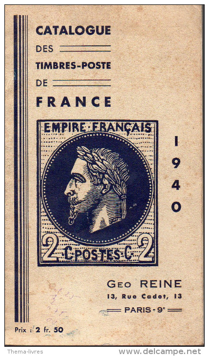 Catalogue Des Timbres De France Geo Reine 1940 (PPP26051) - Frankrijk