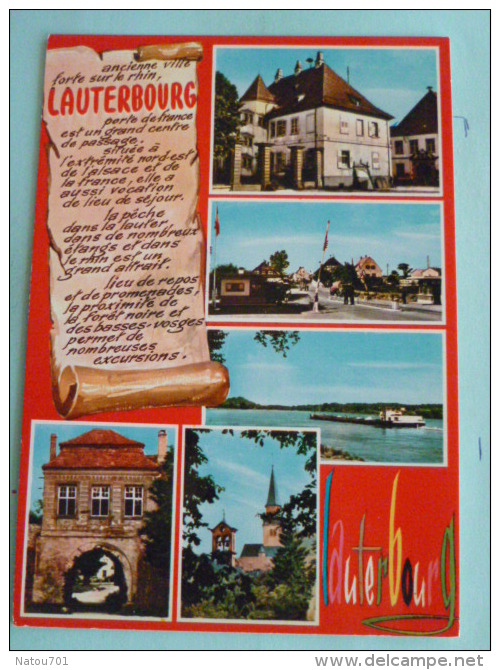 V08-67-bas-rhin --lauterbourg-ecole-mairie-porte De Frane-le Rhin-porte Basse-temple Protestant-et Eglise Catholique-- - Lauterbourg