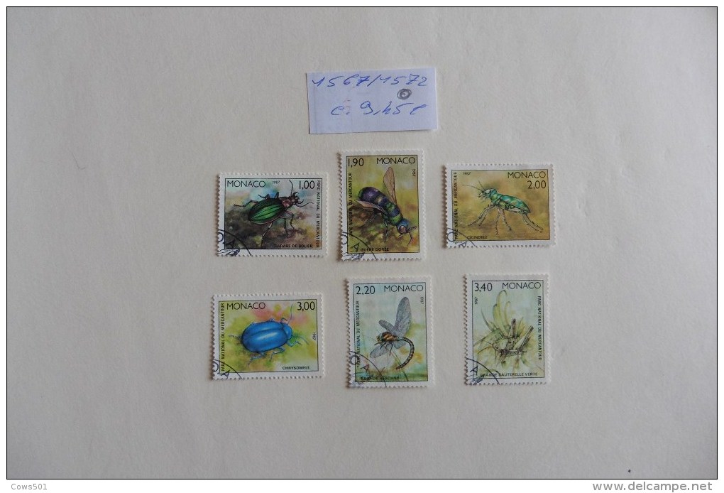 Monaco :Timbre N° 1567 / 1572  Oblitéré  Insectes - Collections, Lots & Series