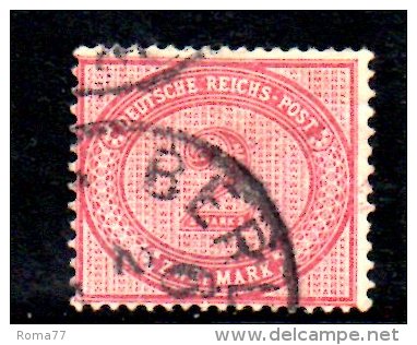 GERMANIA IMPERO 1875 , 2 Marchi N. 43 Usato . - Oblitérés
