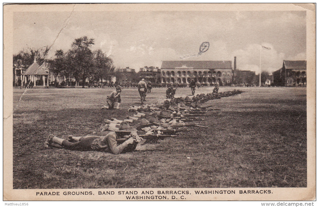 CP Photo 1918 WASHINGTON, D.C. - Parade Grounds, Soldier, Barracks (A134, Ww1, Wk 1) - Washington DC